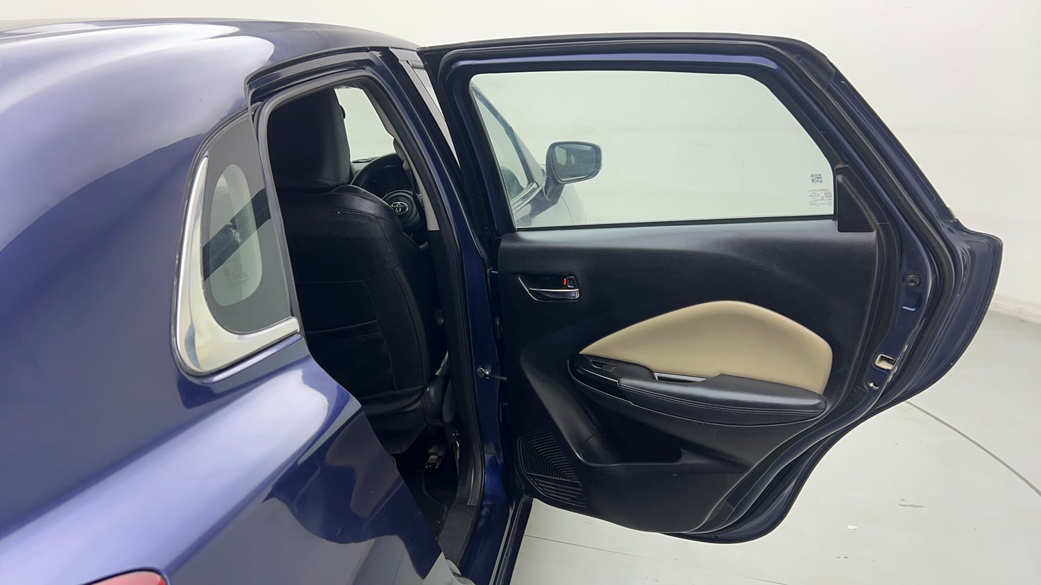Used 2023 Toyota Glanza G Petrol Manual interior RIGHT REAR DOOR OPEN VIEW
