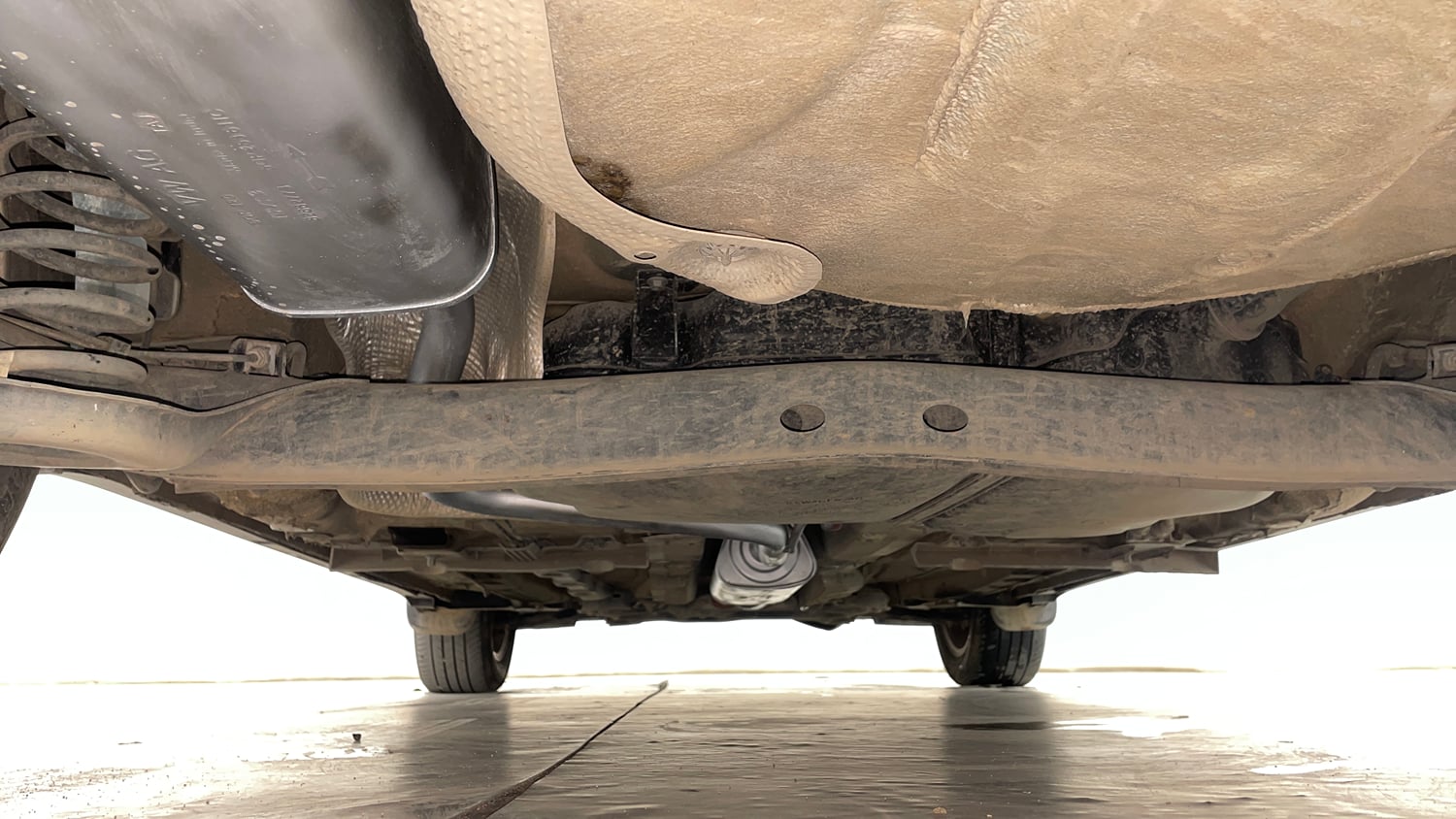 Used 2023 Skoda Kushaq Ambition 1.0L TSI MT Petrol Manual extra REAR UNDERBODY VIEW (TAKEN FROM REAR)