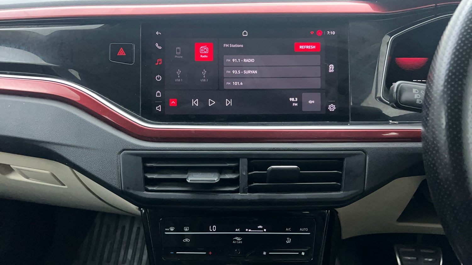 Used 2022 Volkswagen Virtus GT Plus 1.5 TSI EVO DSG Petrol Automatic interior MUSIC SYSTEM & AC CONTROL VIEW
