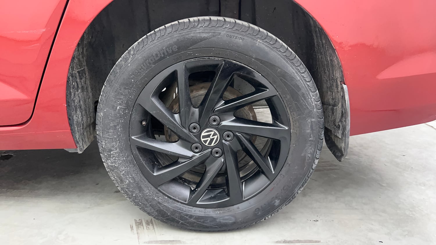 Used 2022 Volkswagen Virtus GT Plus 1.5 TSI EVO DSG Petrol Automatic tyres LEFT REAR TYRE RIM VIEW