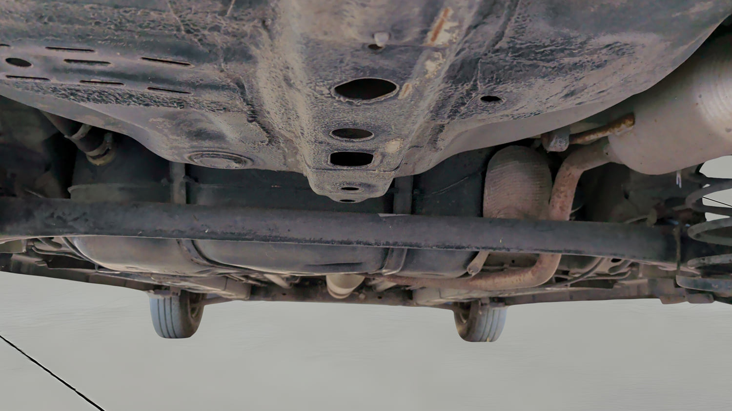 Used 2014 Maruti Suzuki Swift Dzire VXI Petrol Manual extra REAR UNDERBODY VIEW (TAKEN FROM REAR)