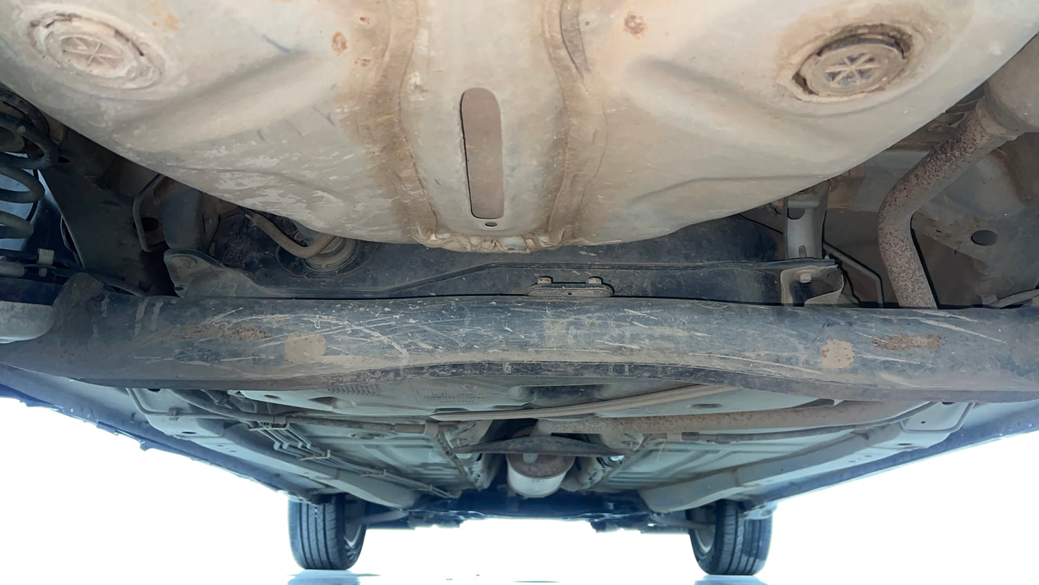 Used 2023 Toyota Glanza G Petrol Manual extra REAR UNDERBODY VIEW (TAKEN FROM REAR)