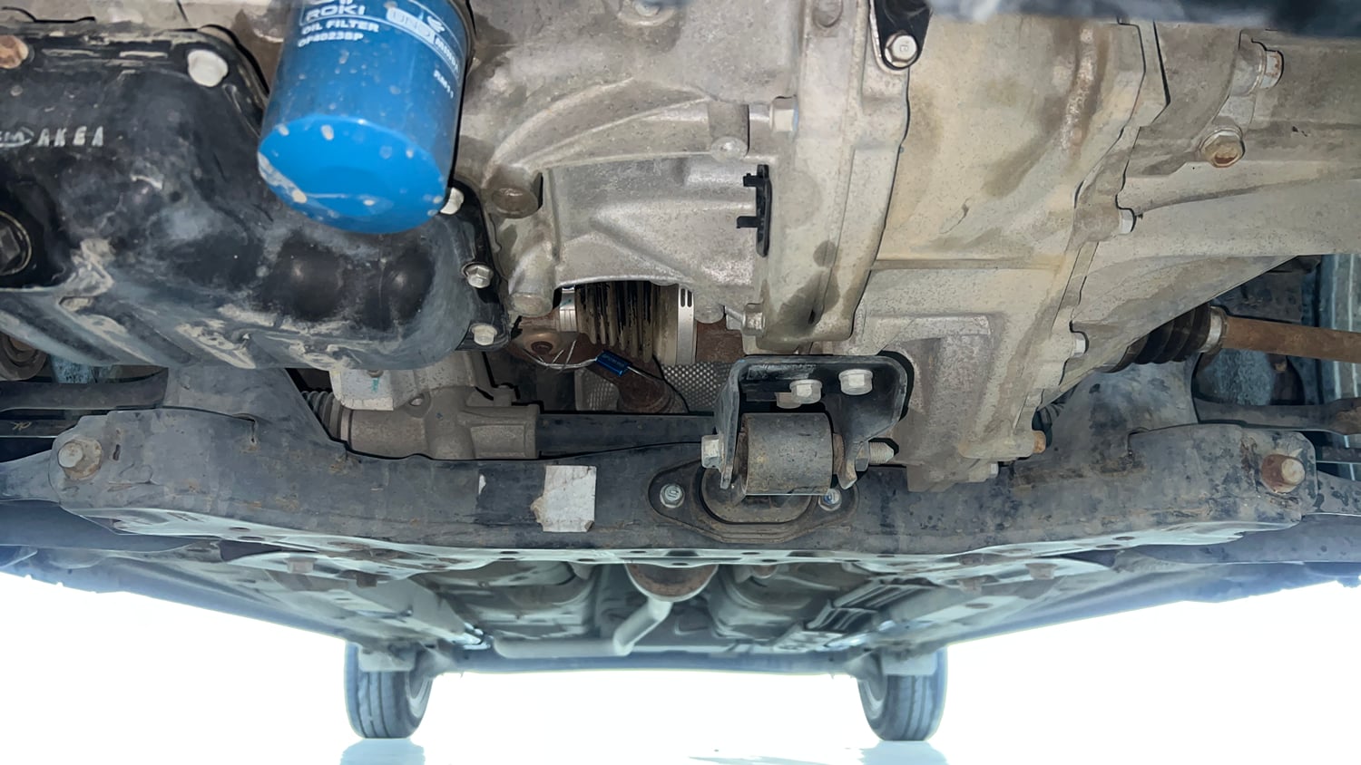 Used 2022 Hyundai Grand i10 Nios Sportz 1.2 Kappa VTVT Petrol Manual extra FRONT LEFT UNDERBODY VIEW