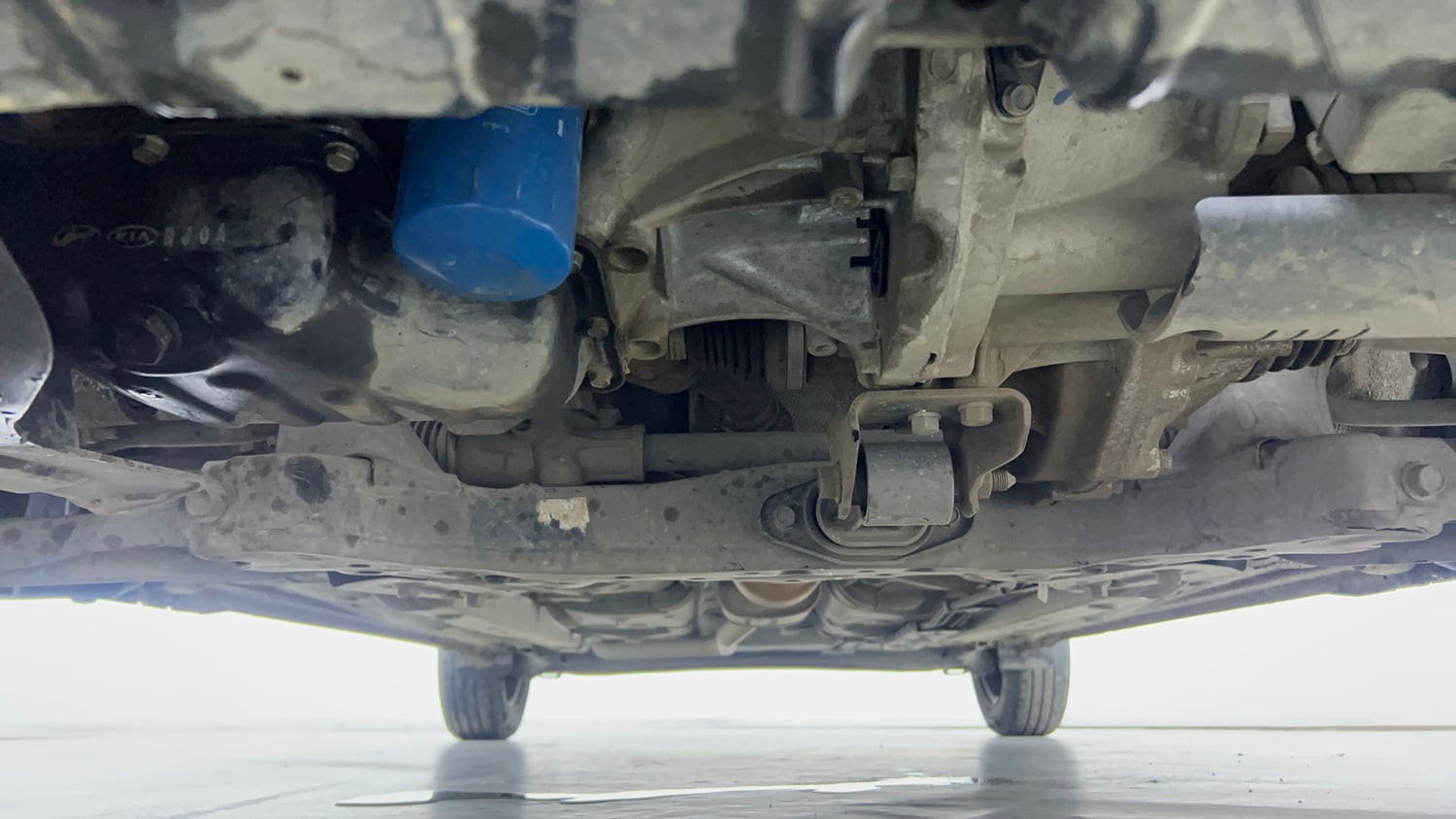 Used 2022 Hyundai Grand i10 Nios Magna AMT 1.2 Kappa VTVT Petrol Automatic extra FRONT LEFT UNDERBODY VIEW