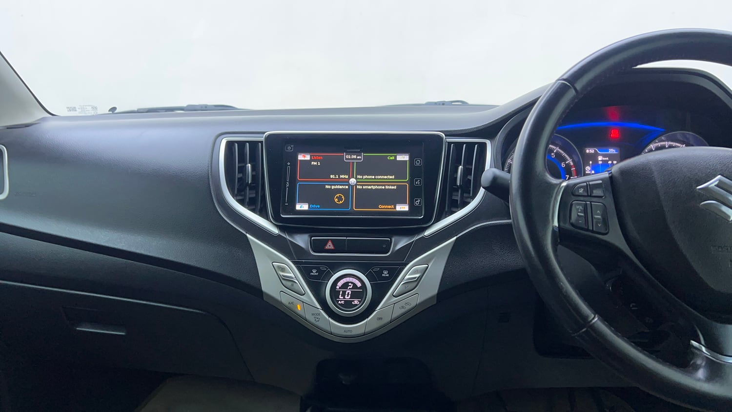 Used 2017 Maruti Suzuki Baleno Alpha 1.2 Petrol Manual interior MUSIC SYSTEM & AC CONTROL VIEW