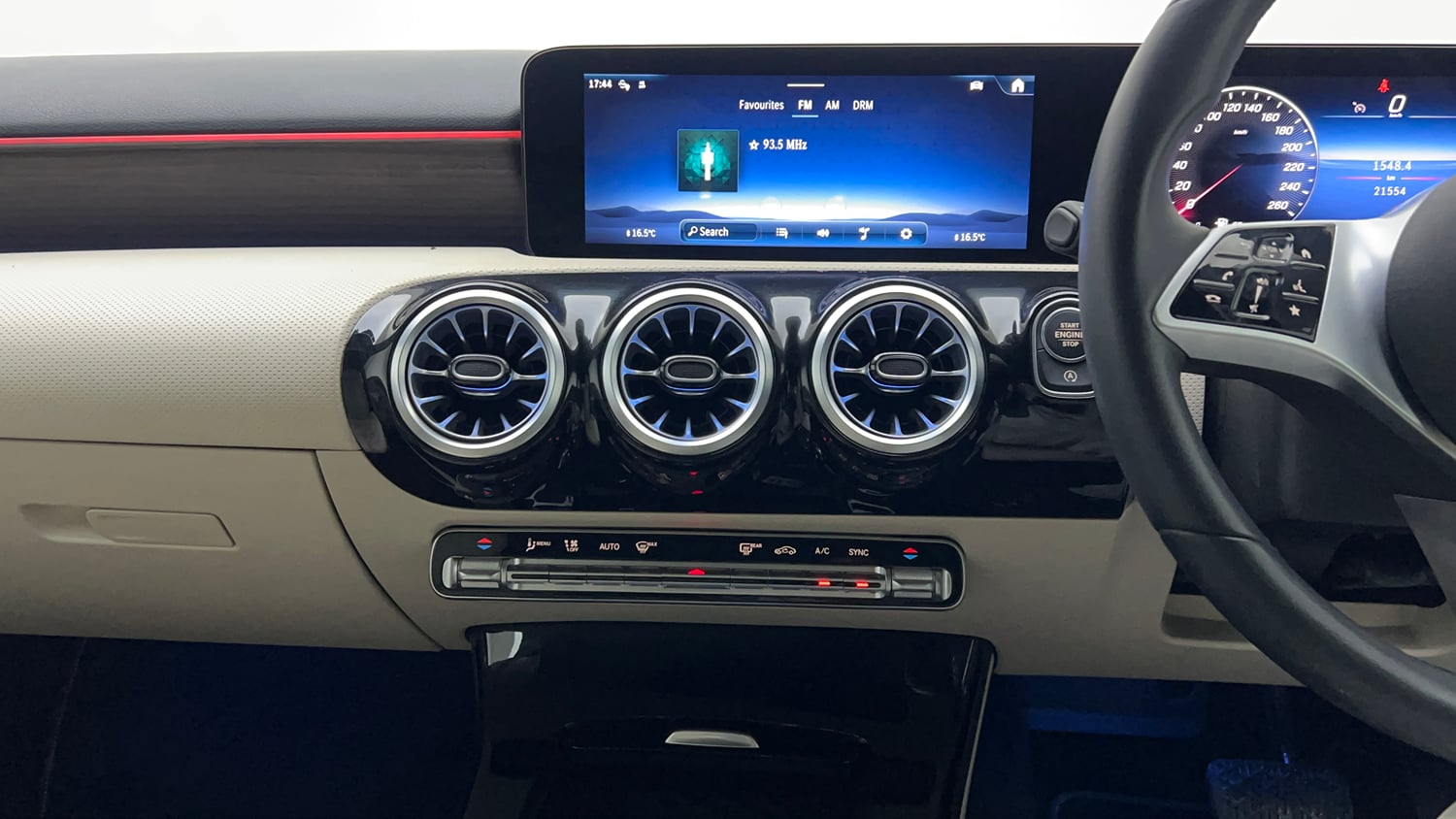 Used 2024 Mercedes-Benz A-Class Limousine 200 Petrol Automatic interior MUSIC SYSTEM & AC CONTROL VIEW