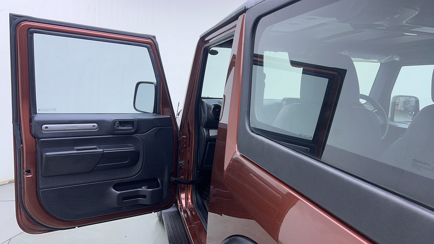 Used 2022 mahindra Thar LX Hard Top Diesel AT 4WD Diesel Automatic interior LEFT FRONT DOOR OPEN VIEW