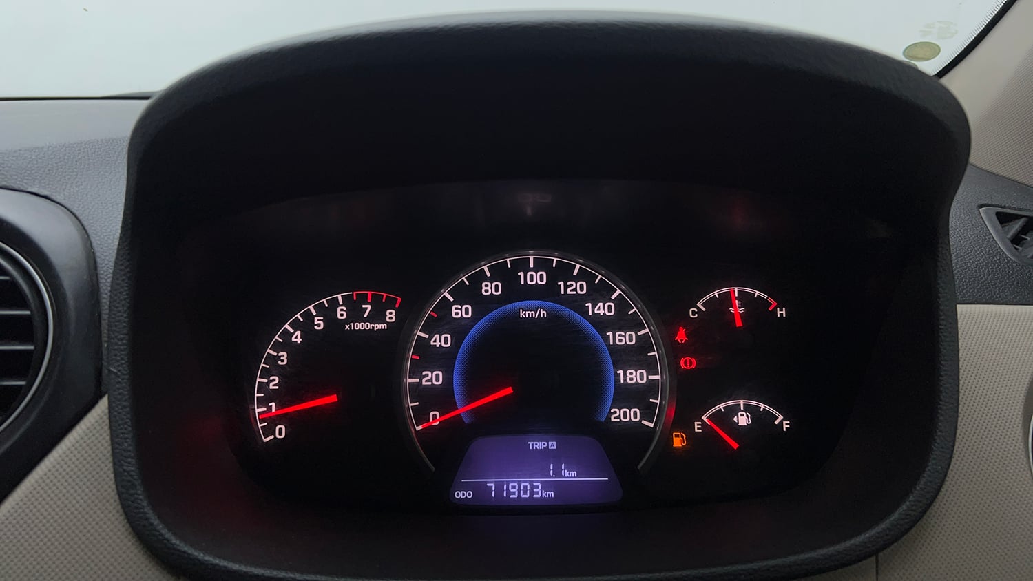 Used 2016 Hyundai Grand i10 Magna 1.2 Kappa VTVT Petrol Manual interior CLUSTERMETER VIEW