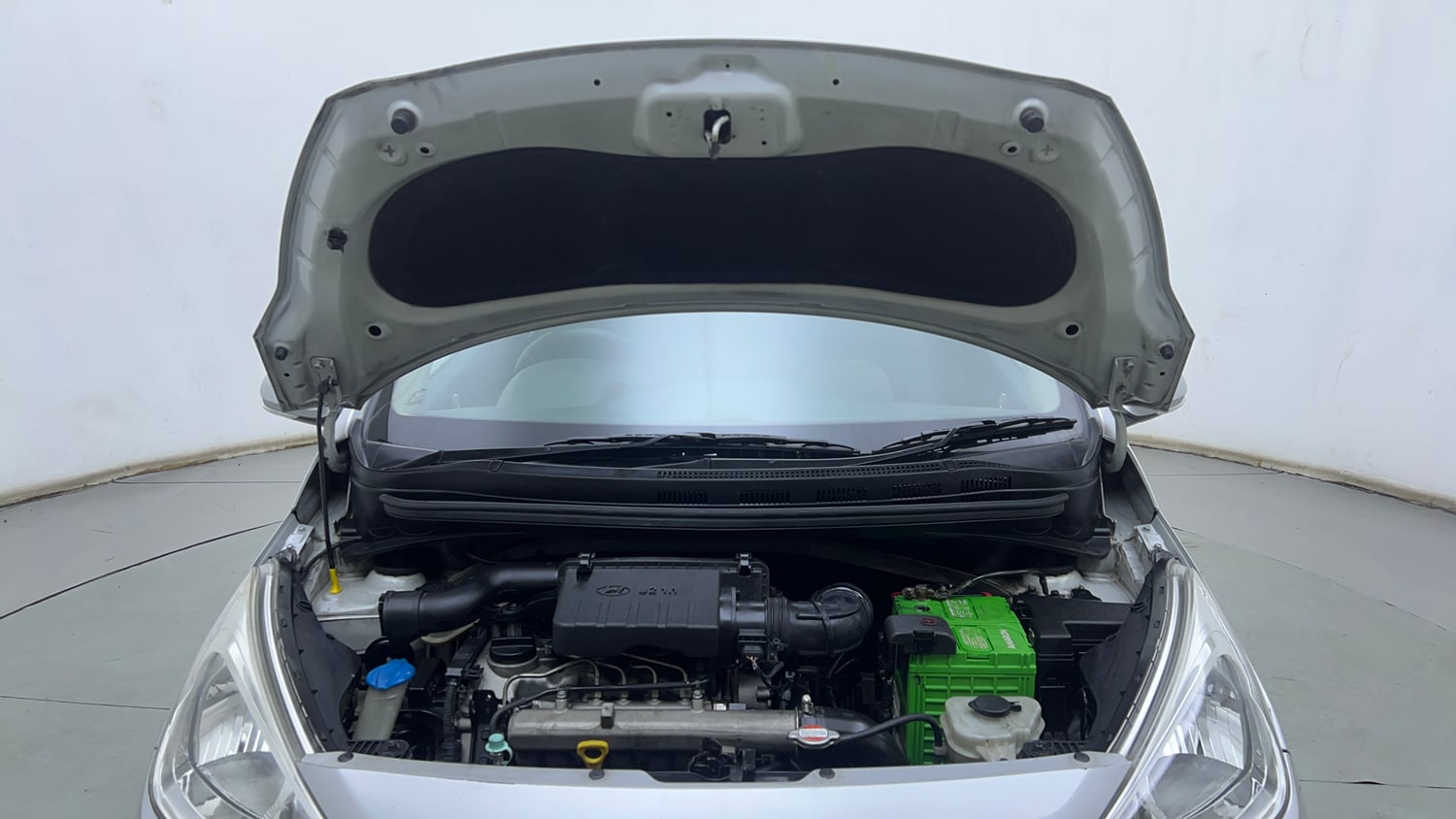 Used 2013 Hyundai Grand i10 Sportz 1.1 CRDi Diesel Manual engine ENGINE & BONNET OPEN FRONT VIEW