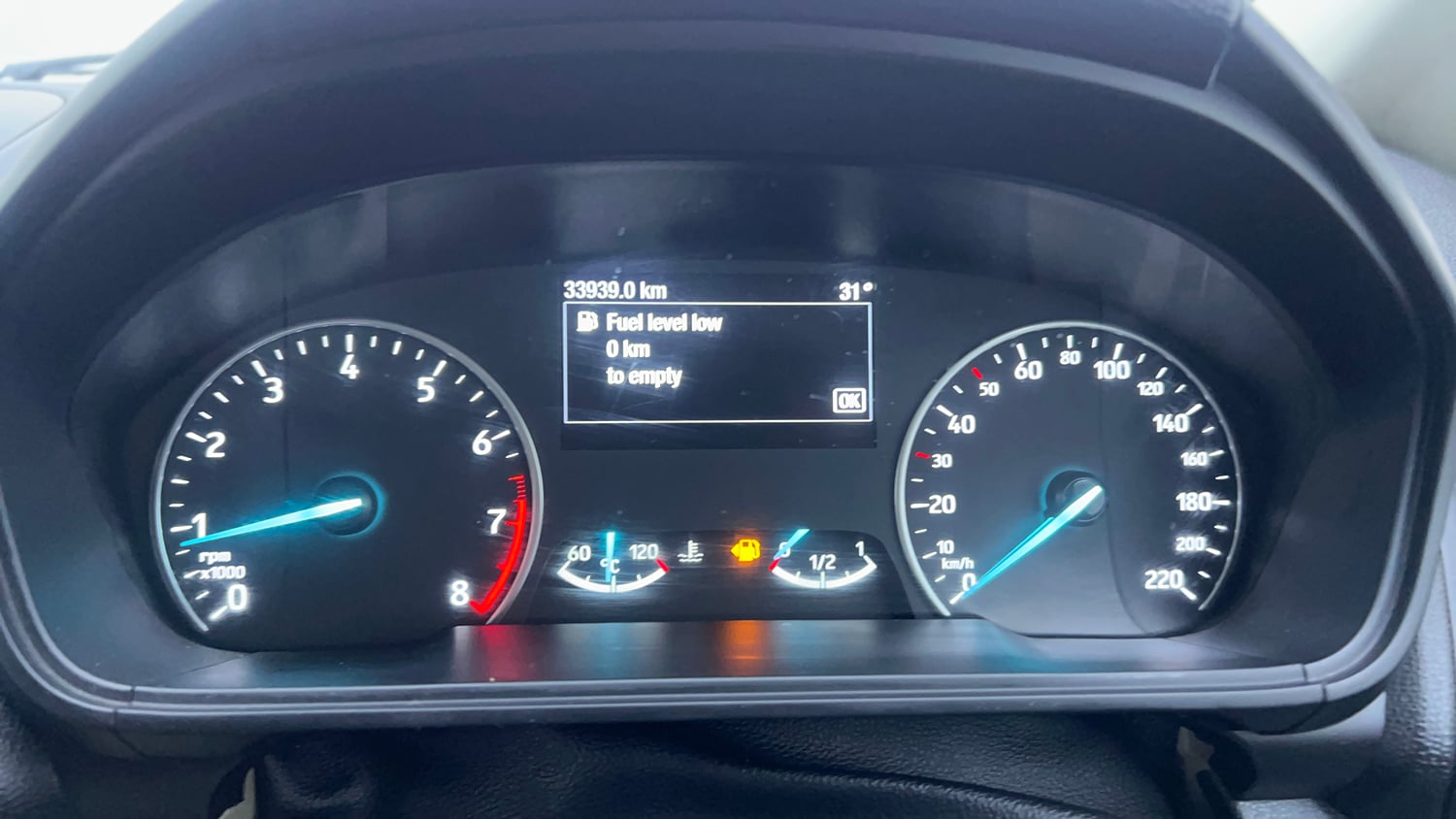Used 2019 Ford EcoSport Titanium 1.5L Ti-VCT Petrol Manual interior CLUSTERMETER VIEW