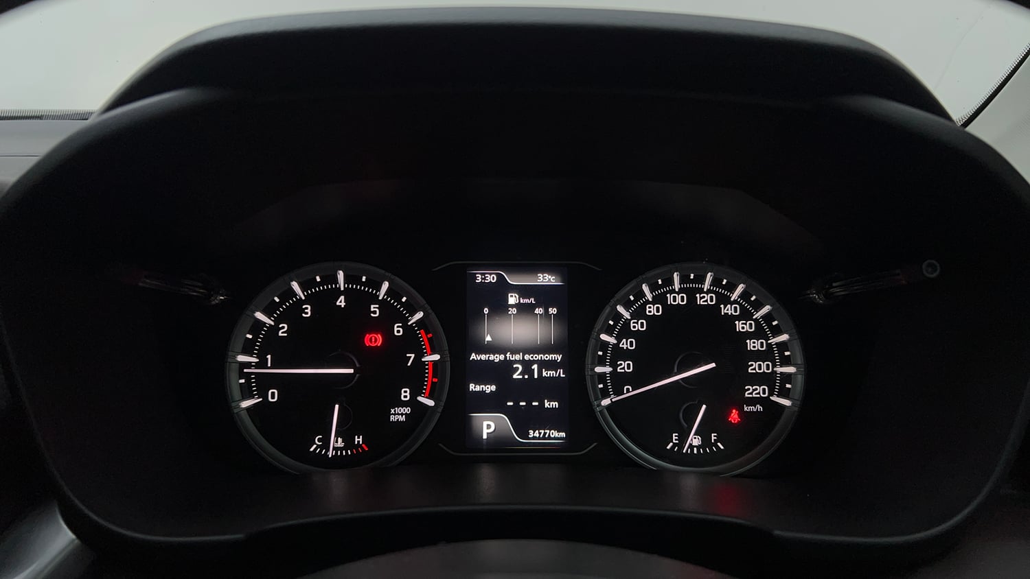 Used 2023 Maruti Suzuki Grand Vitara Alpha Smart Hybrid AT Petrol Automatic interior CLUSTERMETER VIEW