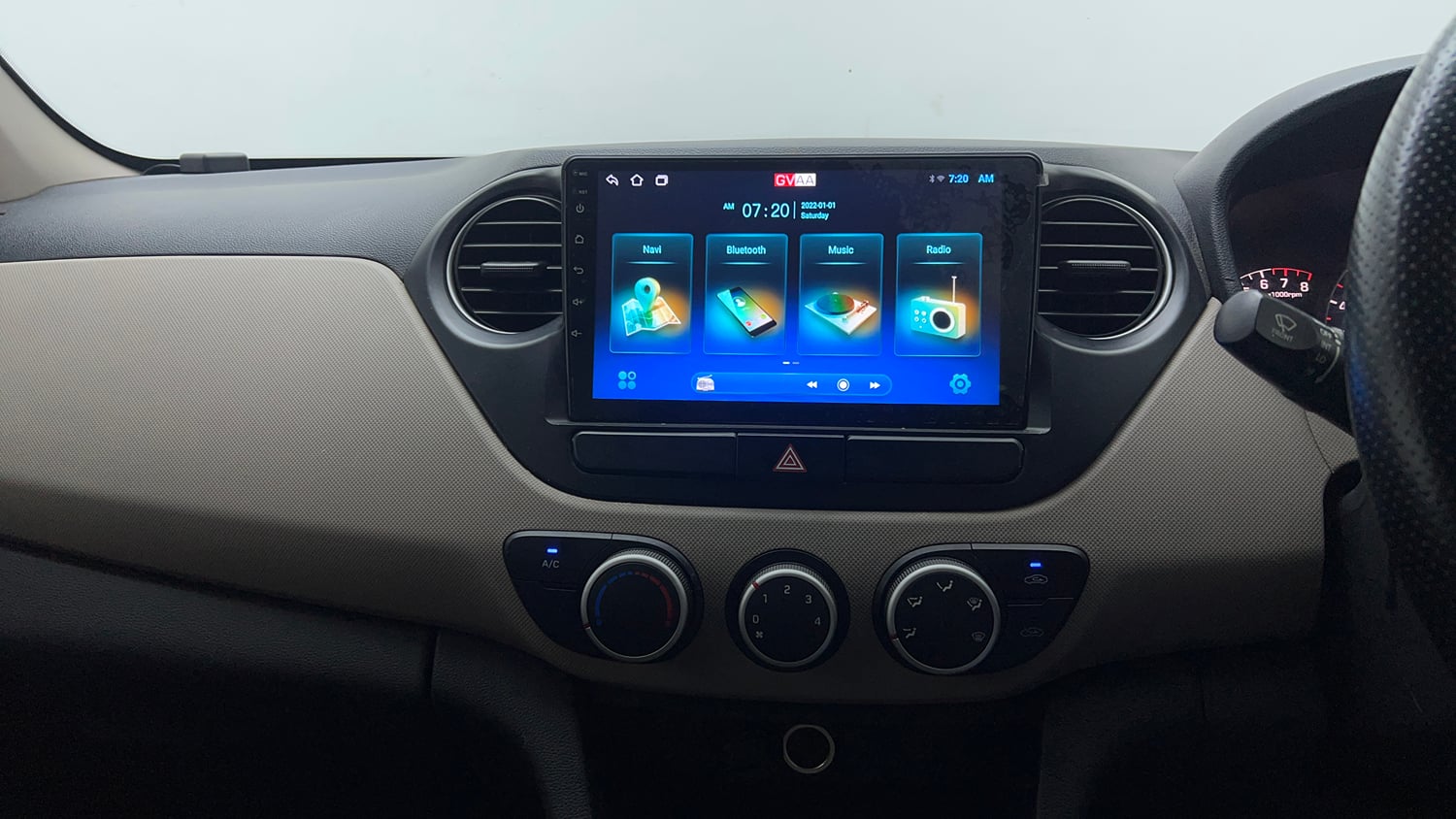 Used 2016 Hyundai Grand i10 Magna 1.2 Kappa VTVT Petrol Manual interior MUSIC SYSTEM & AC CONTROL VIEW