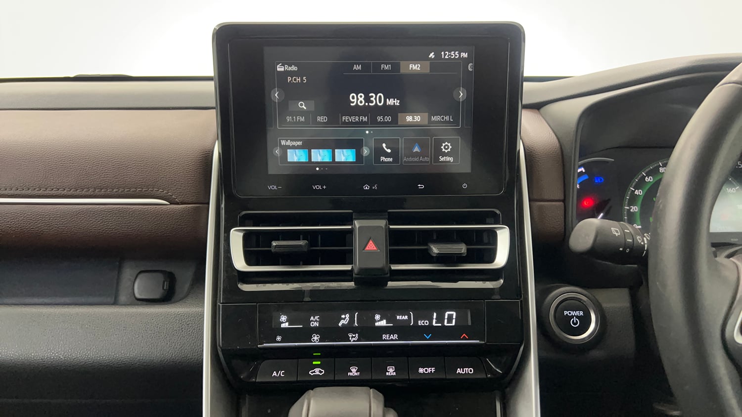 Used 2023 Toyota Innova Hycross VX Hybrid 8 STR Hybrid Automatic interior MUSIC SYSTEM & AC CONTROL VIEW