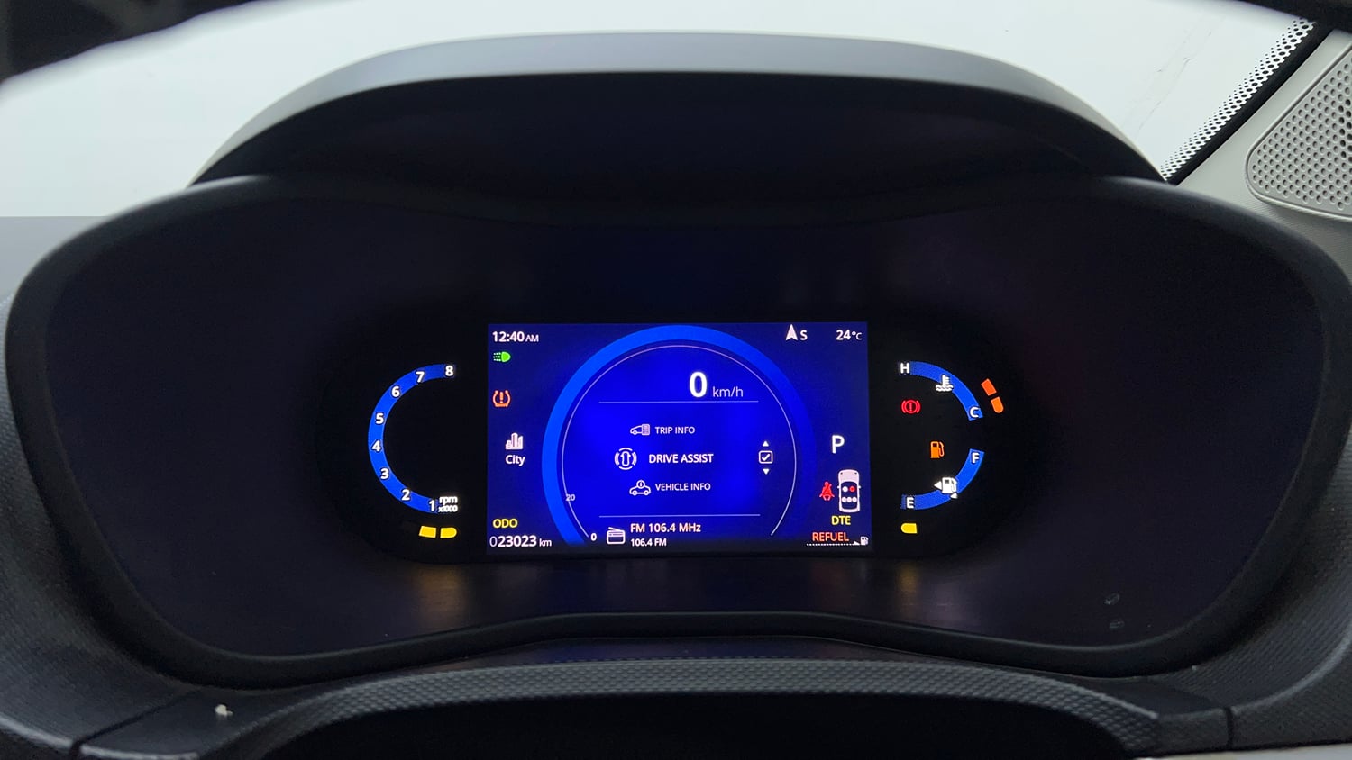Used 2024 Tata Nexon Creative Plus 1.2 Revotron Petrol 7DCA Petrol Automatic interior CLUSTERMETER VIEW