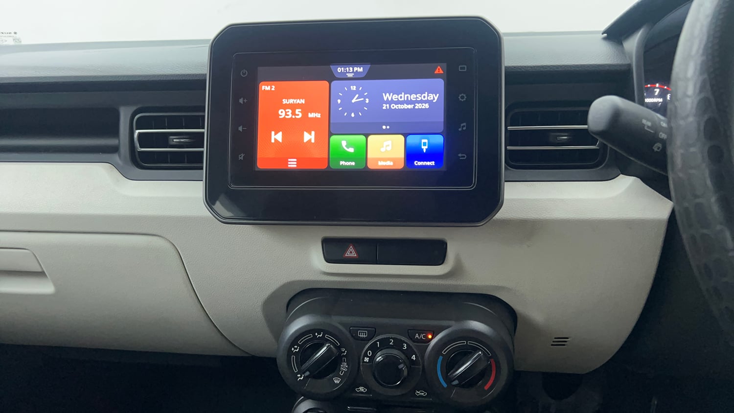 Used 2022 Maruti Suzuki Ignis Zeta 1.2 AMT Petrol Automatic interior MUSIC SYSTEM & AC CONTROL VIEW