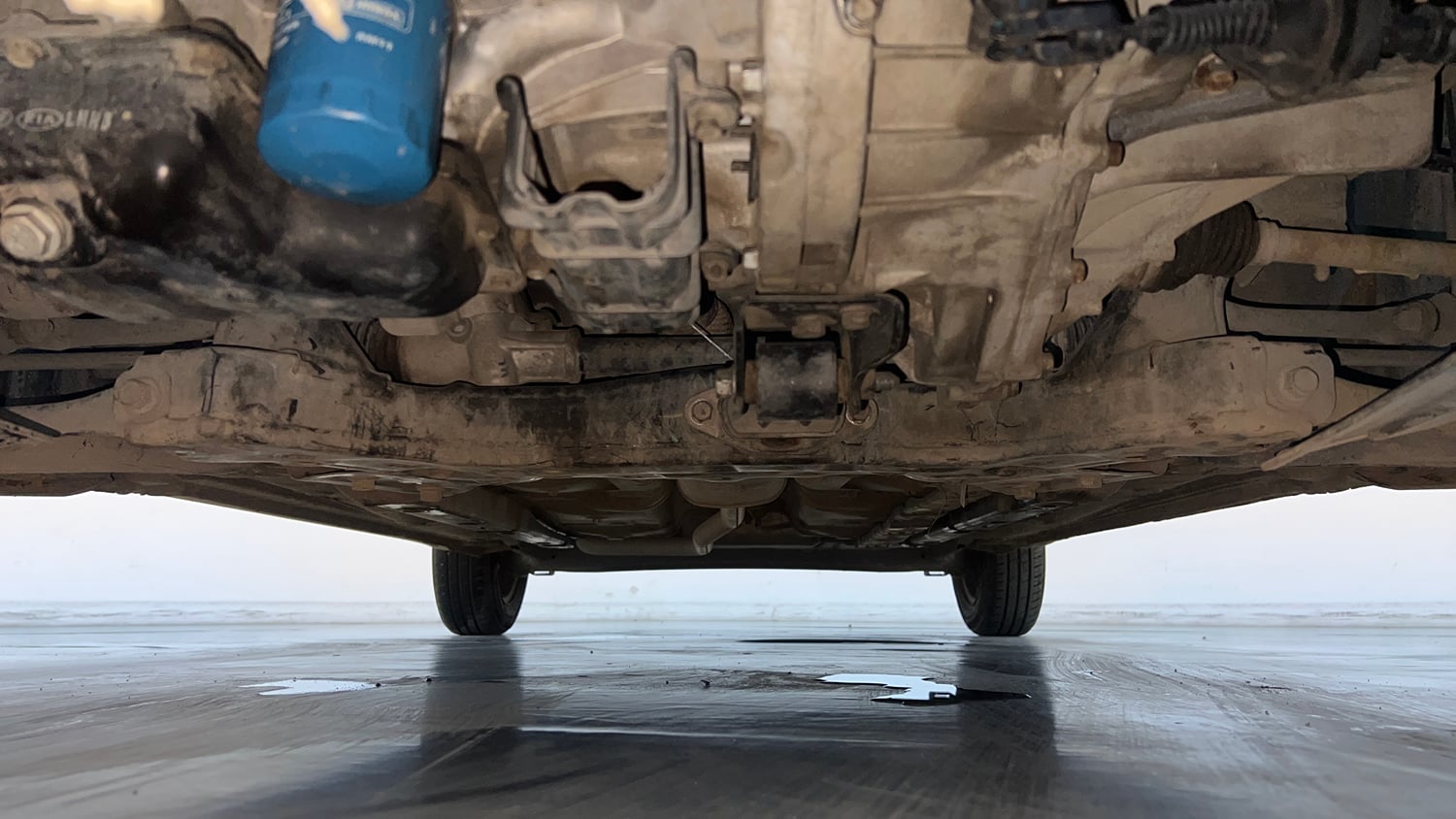 Used 2016 Hyundai Grand i10 Magna 1.2 Kappa VTVT Petrol Manual extra FRONT LEFT UNDERBODY VIEW