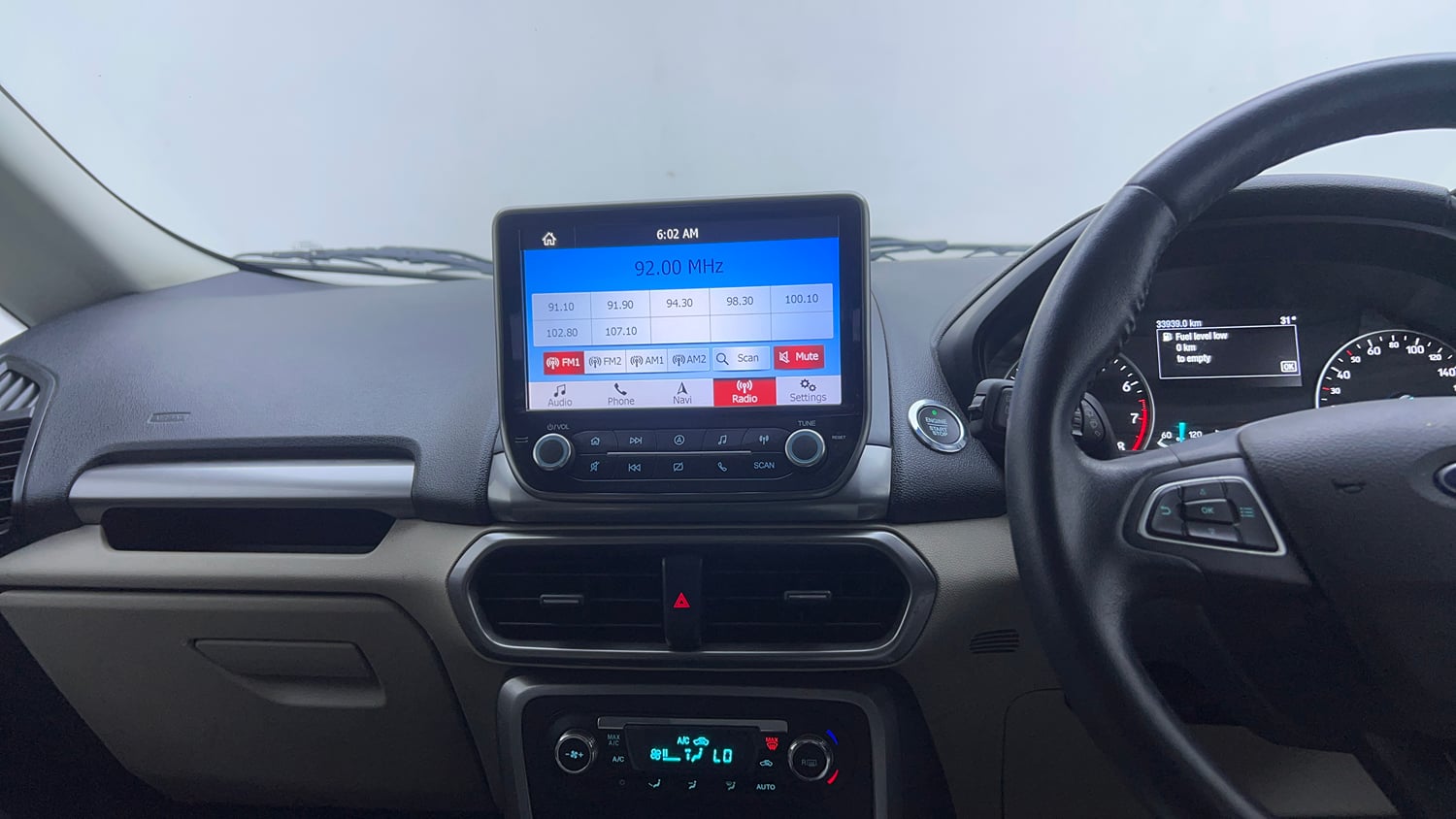 Used 2019 Ford EcoSport Titanium 1.5L Ti-VCT Petrol Manual interior MUSIC SYSTEM & AC CONTROL VIEW