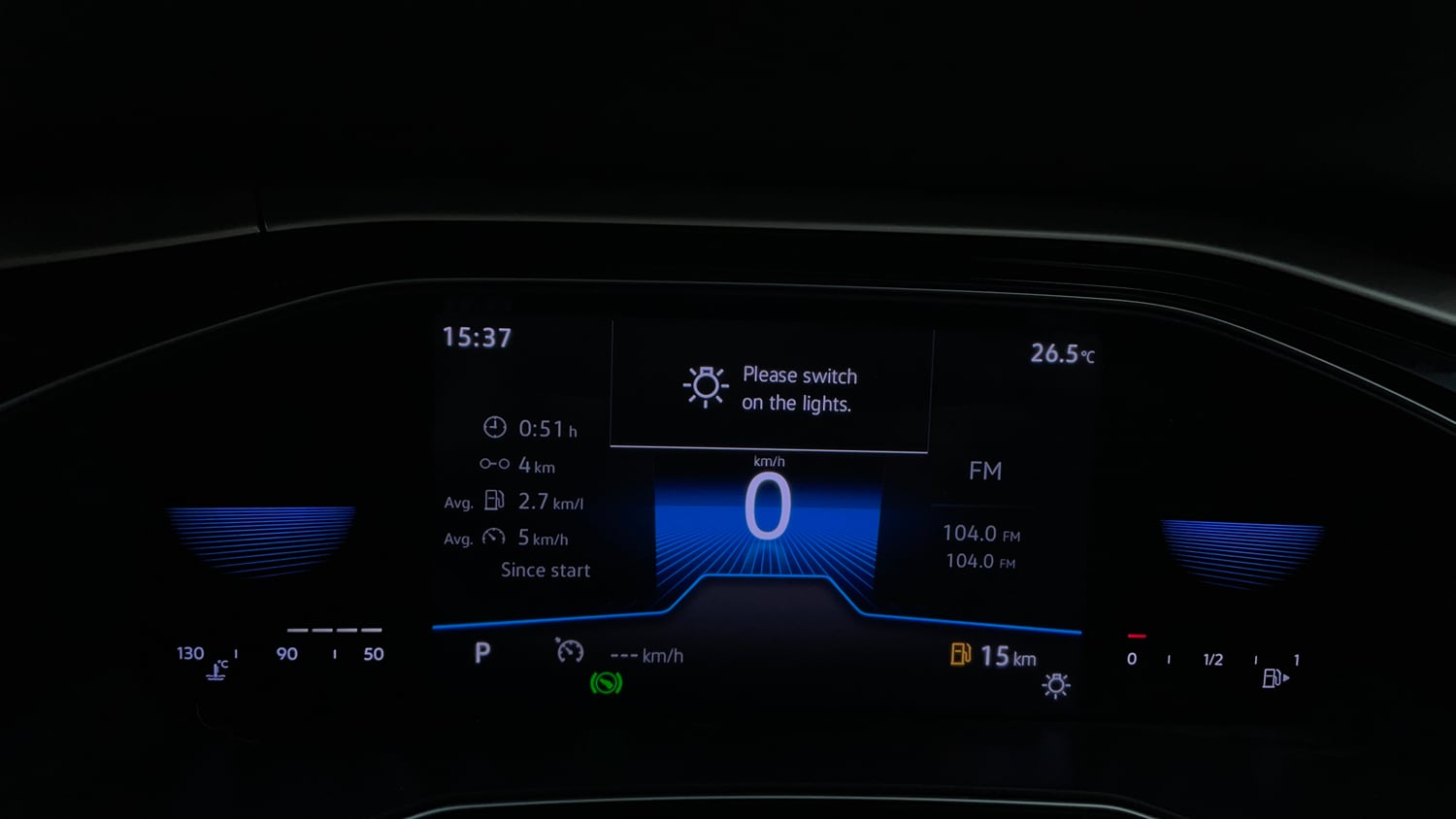 Used 2022 Volkswagen Virtus Topline 1.0 TSI AT Petrol Automatic interior CLUSTERMETER VIEW