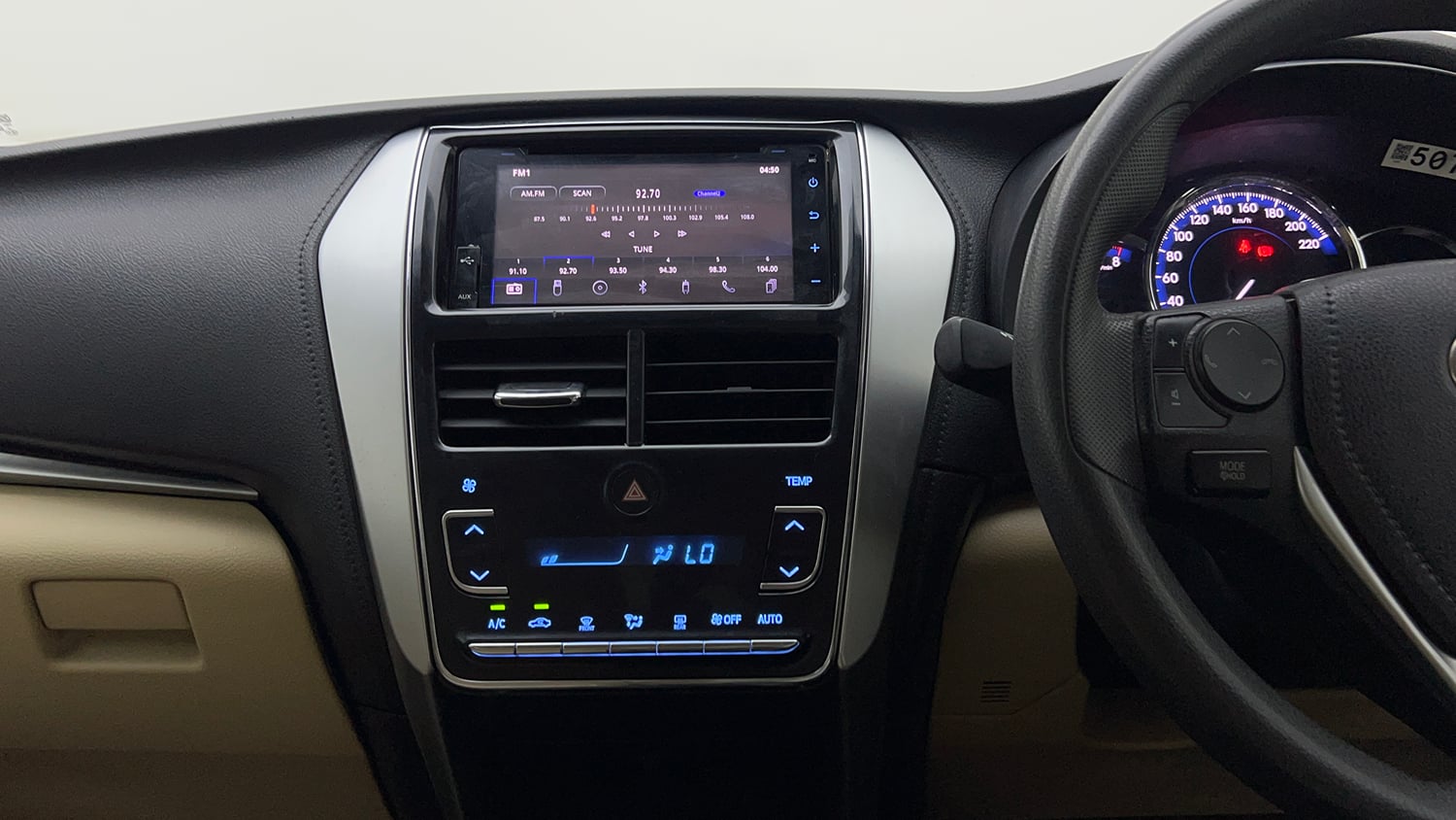 Used 2019 Toyota Yaris G CVT Petrol Automatic interior MUSIC SYSTEM & AC CONTROL VIEW