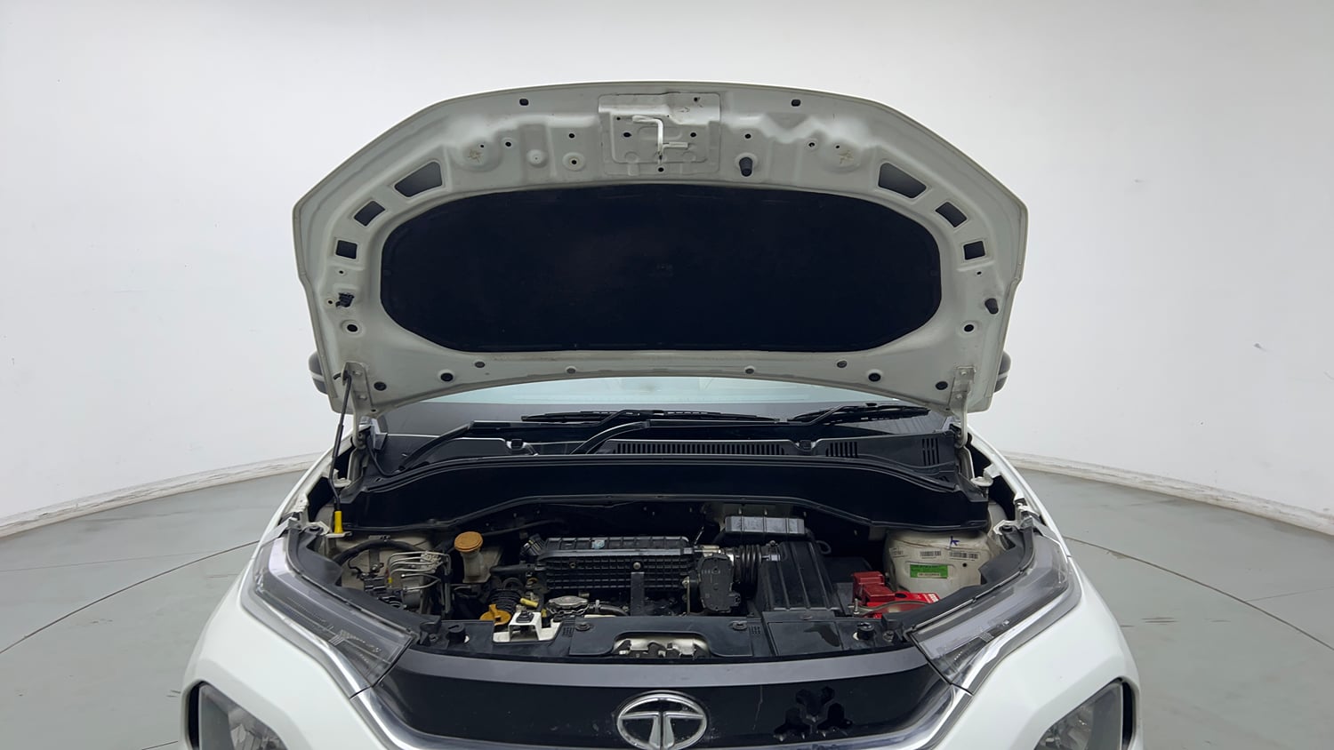 Used 2023 Tata Punch Accomplished AMT Petrol Automatic engine ENGINE & BONNET OPEN FRONT VIEW