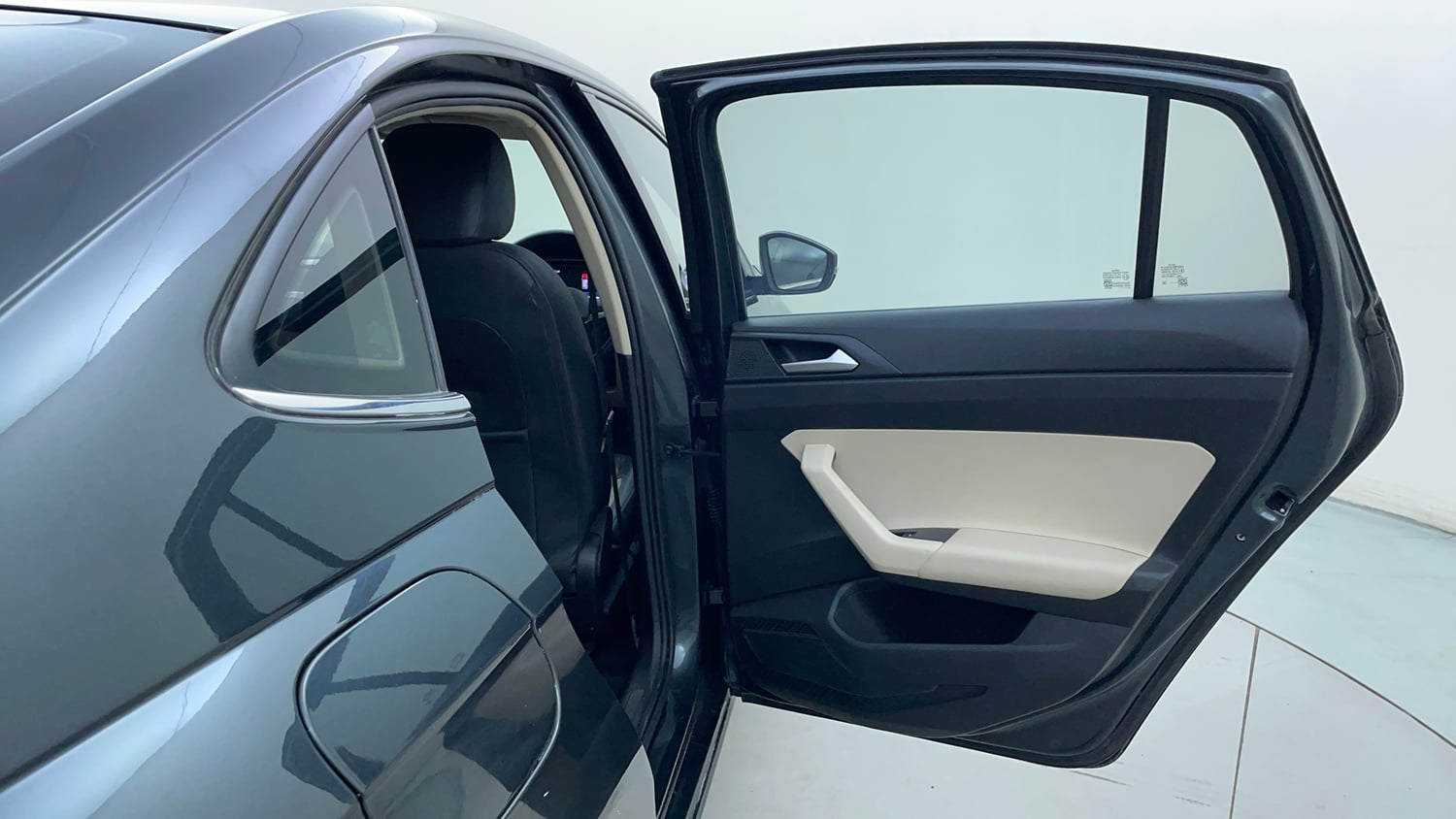 Used 2022 Volkswagen Virtus Topline 1.0 TSI AT Petrol Automatic interior RIGHT REAR DOOR OPEN VIEW