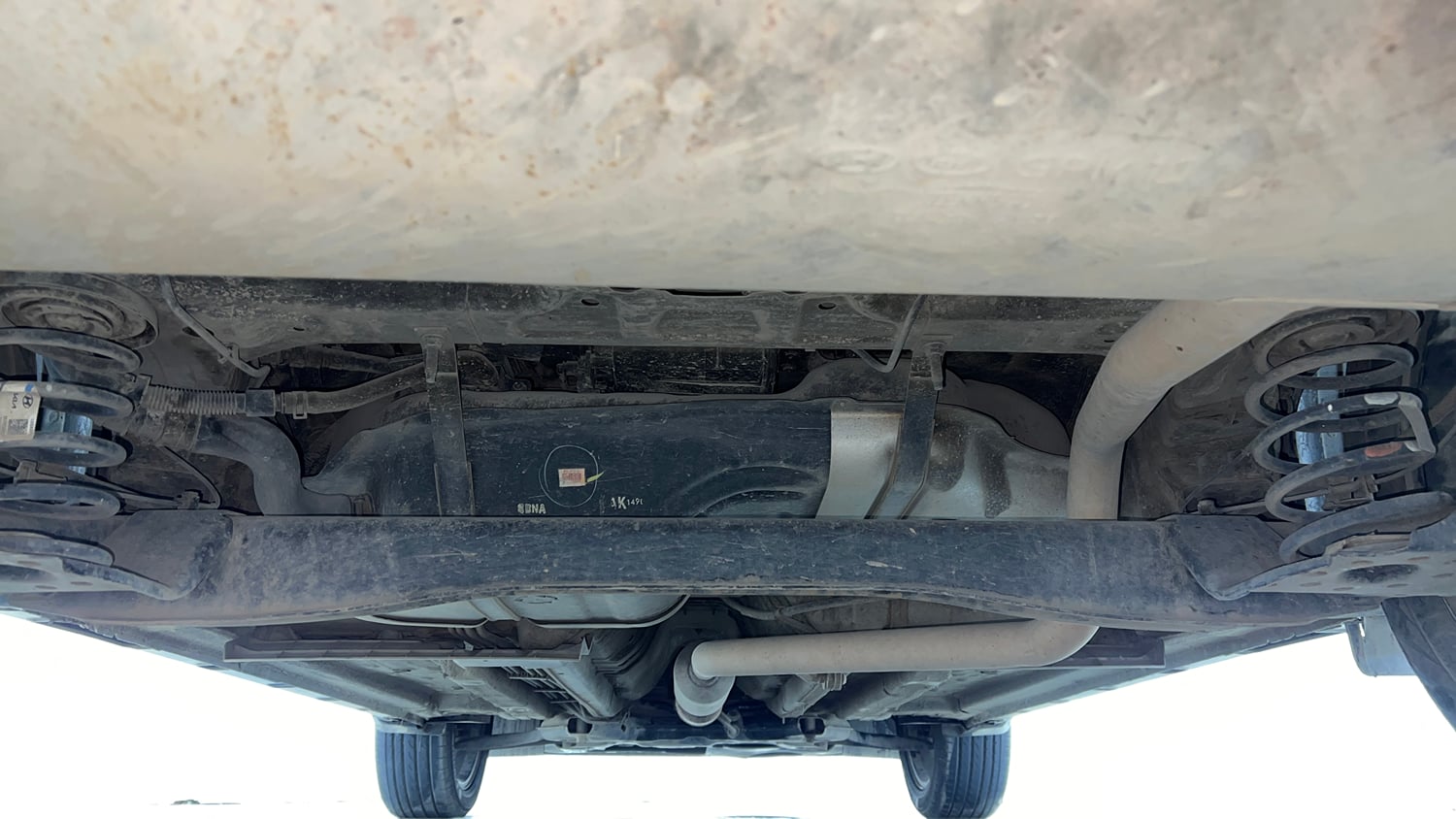 Used 2023 Kia Seltos X Line 1.4 DCT Petrol Automatic extra REAR UNDERBODY VIEW (TAKEN FROM REAR)