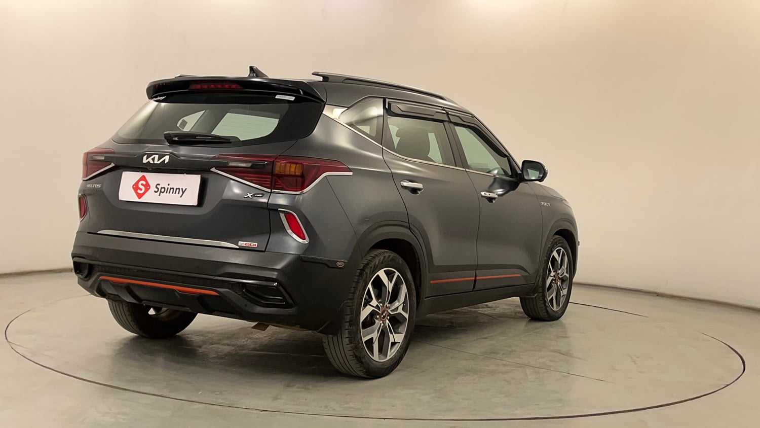Used 2022 Kia Seltos X Line 1.4 DCT Petrol Automatic exterior RIGHT REAR CORNER VIEW