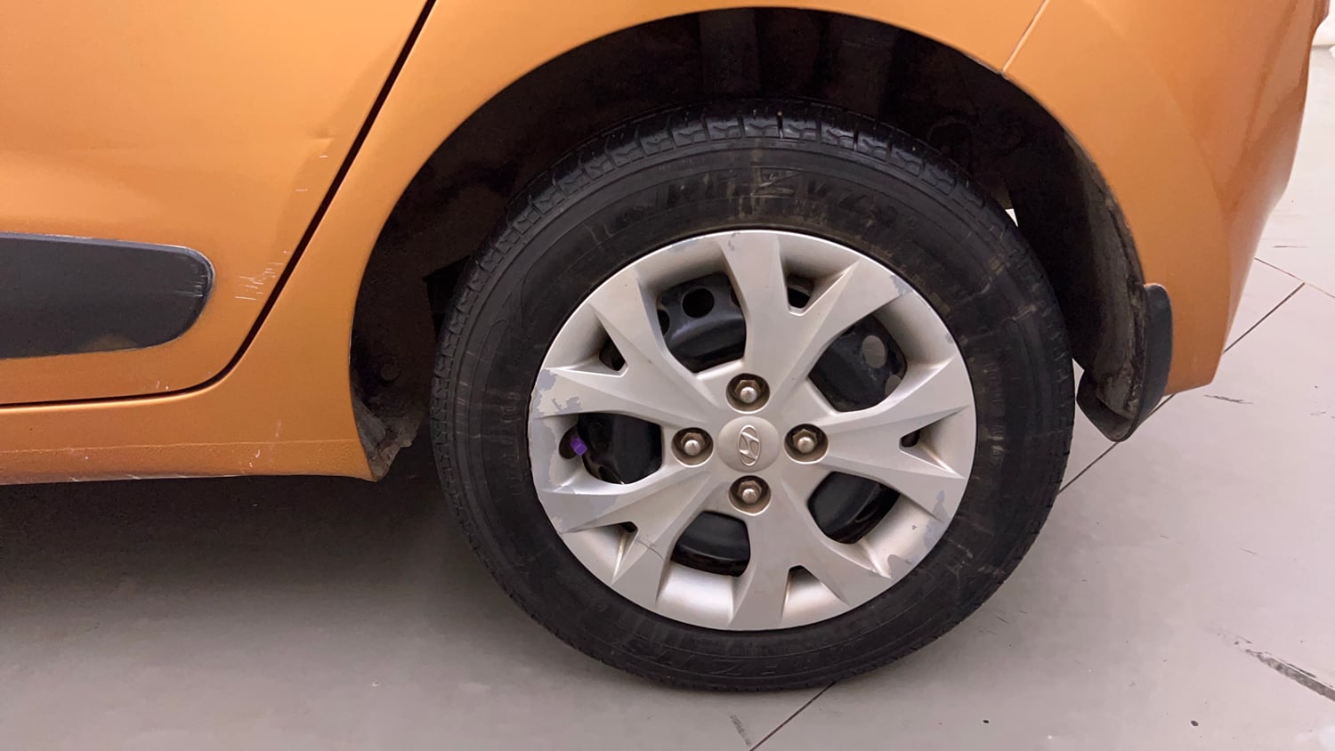 Used 2016 Hyundai Grand i10 Sportz 1.2 Kappa VTVT Petrol Manual tyres LEFT REAR TYRE RIM VIEW