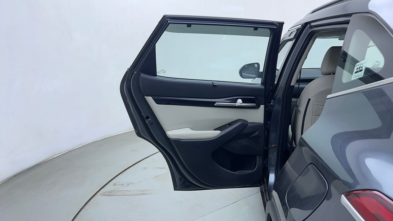 Used 2022 Kia Seltos HTX 1.5 Petrol Manual interior LEFT REAR DOOR OPEN VIEW