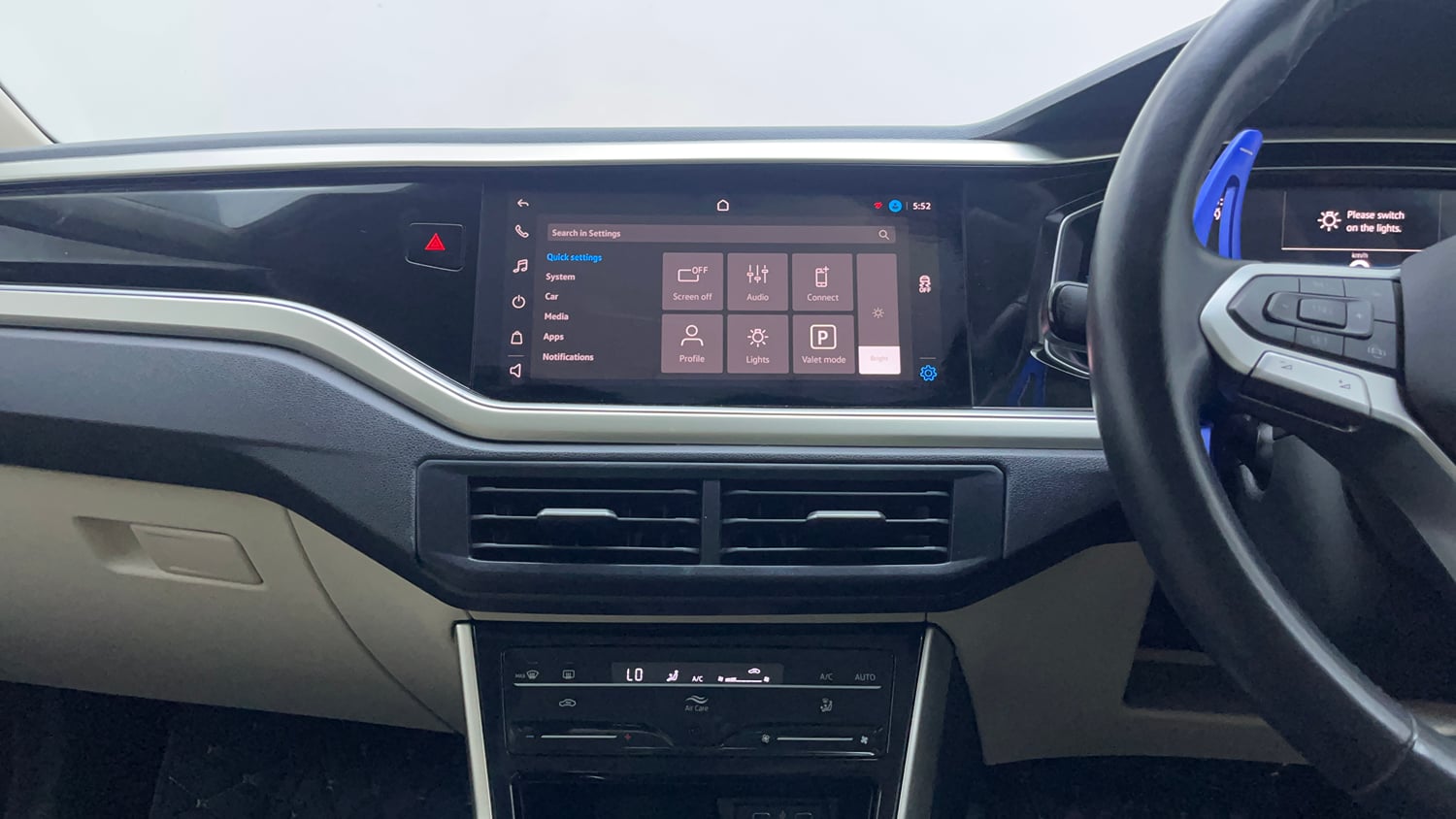 Used 2023 Volkswagen Virtus Topline 1.0 TSI AT Petrol Automatic interior MUSIC SYSTEM & AC CONTROL VIEW
