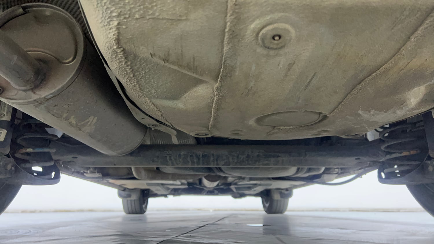 Used 2022 Volkswagen Vento Highline 1.0L TSI Petrol Manual extra REAR UNDERBODY VIEW (TAKEN FROM REAR)