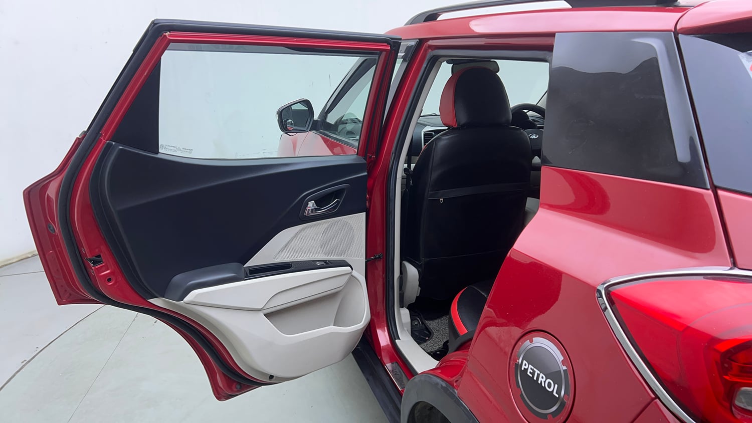 Used 2021 Mahindra XUV 300 W8 (O) 1.2 Petrol AMT Petrol Automatic interior LEFT REAR DOOR OPEN VIEW