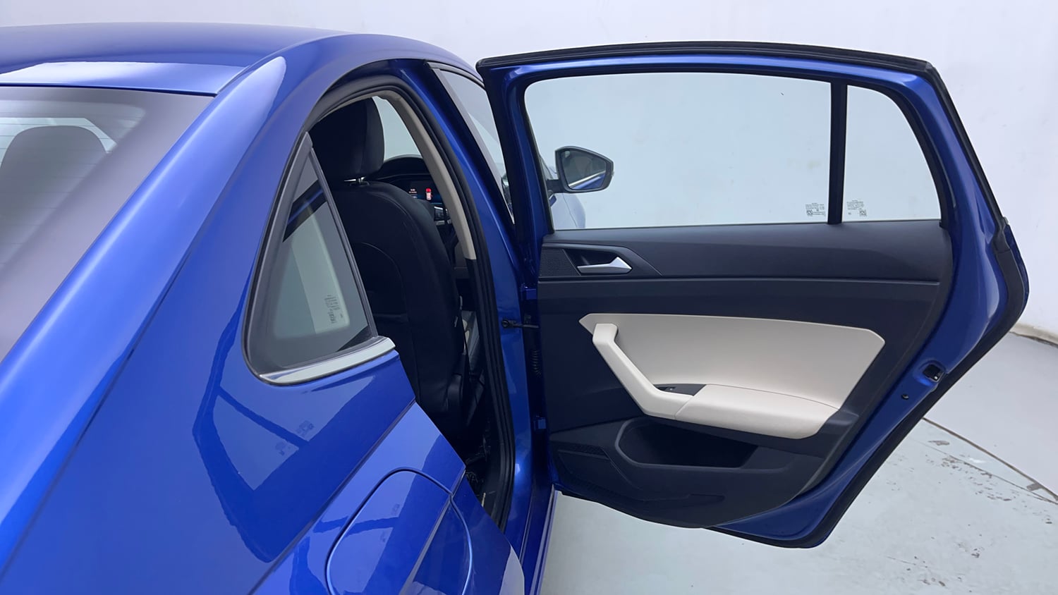 Used 2023 Volkswagen Virtus Topline 1.0 TSI AT Petrol Automatic interior RIGHT REAR DOOR OPEN VIEW