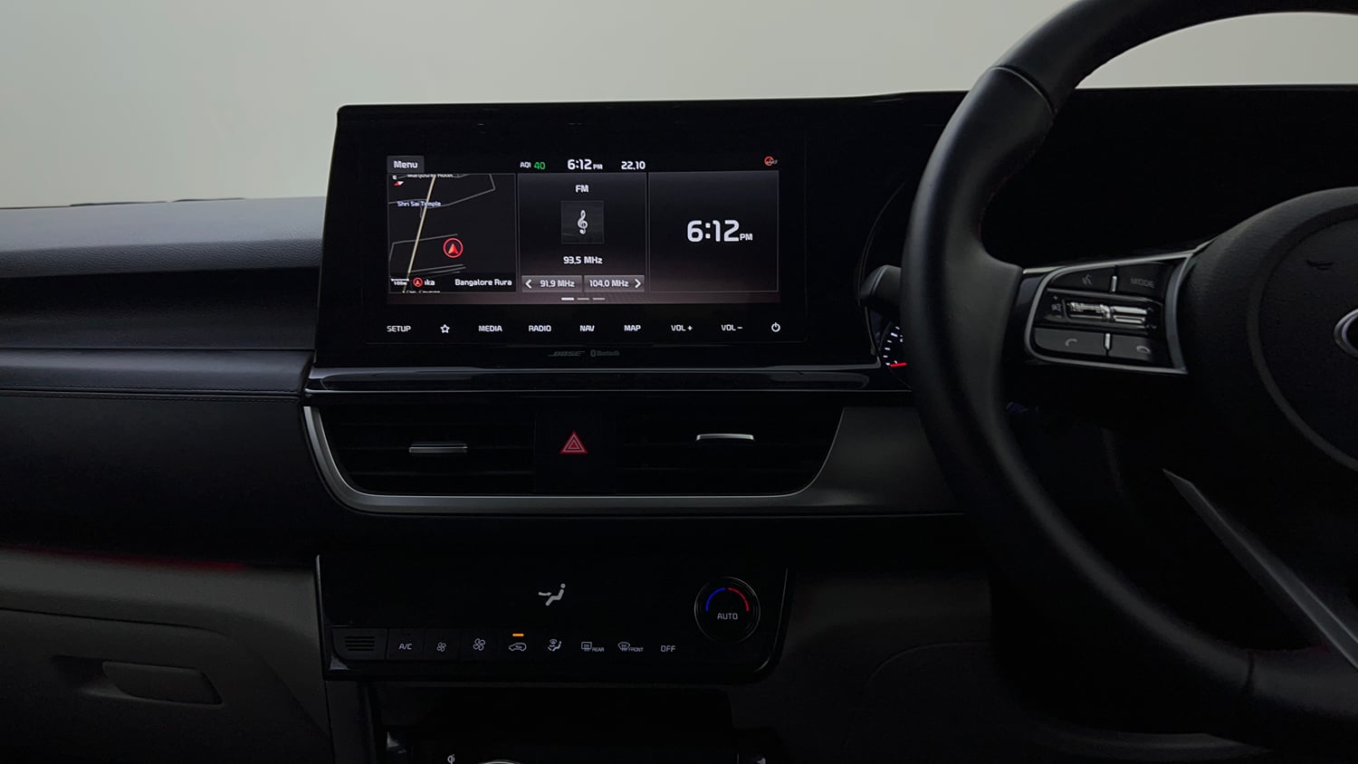 Used 2020 Kia Seltos GTX Plus 1.4 Petrol Manual interior MUSIC SYSTEM & AC CONTROL VIEW