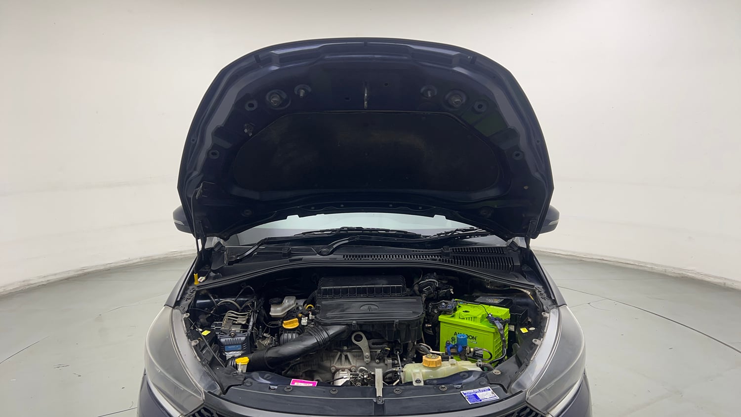 Used 2021 Tata Tiago XZ CNG( Outside Fitted ) Cng Manual engine ENGINE & BONNET OPEN FRONT VIEW