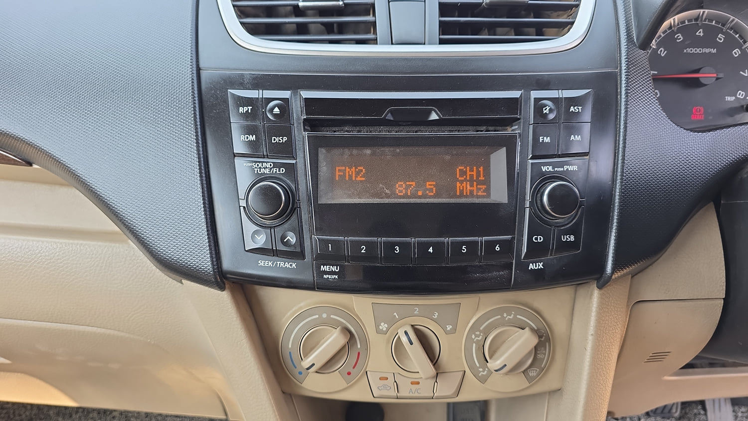 Used 2016 Maruti Suzuki Swift Dzire VXI Petrol Manual interior MUSIC SYSTEM & AC CONTROL VIEW