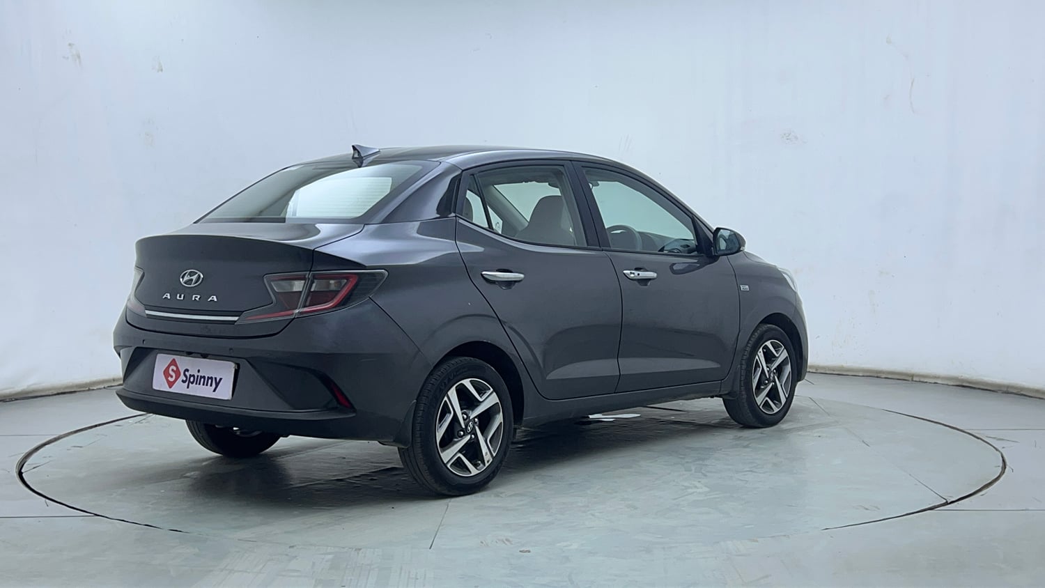 Used 2021 Hyundai Aura SX Plus 1.2 AMT Petrol Petrol Automatic exterior RIGHT REAR CORNER VIEW