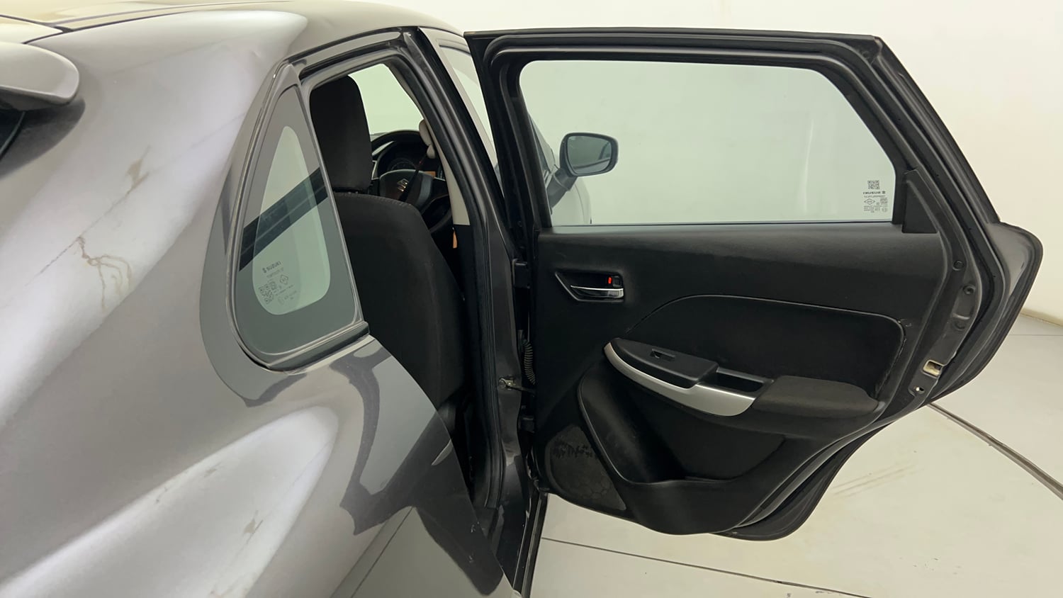 Used 2017 Maruti Suzuki Baleno Delta 1.2 Petrol Manual interior RIGHT REAR DOOR OPEN VIEW