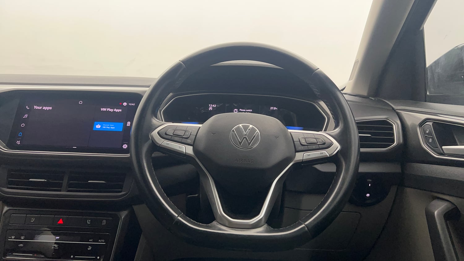 Used 2023 Volkswagen Taigun Topline 1.0 TSI MT Petrol Manual interior STEERING VIEW