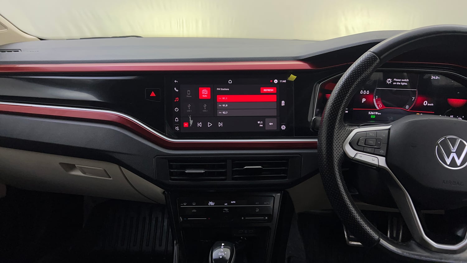 Used 2024 Volkswagen Virtus GT Plus 1.5 TSI EVO DSG Petrol Automatic interior MUSIC SYSTEM & AC CONTROL VIEW