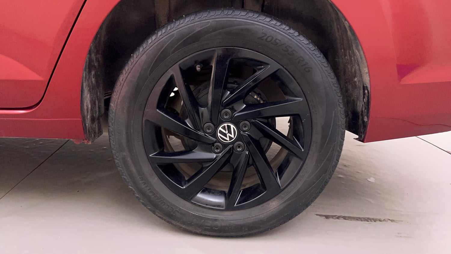 Used 2024 Volkswagen Virtus GT Plus 1.5 TSI EVO DSG Petrol Automatic tyres LEFT REAR TYRE RIM VIEW