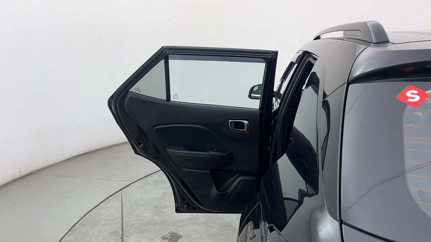 Used 2023 Hyundai Venue SX(O) 1.0 Turbo DCT Knight Edition Petrol Automatic interior LEFT REAR DOOR OPEN VIEW