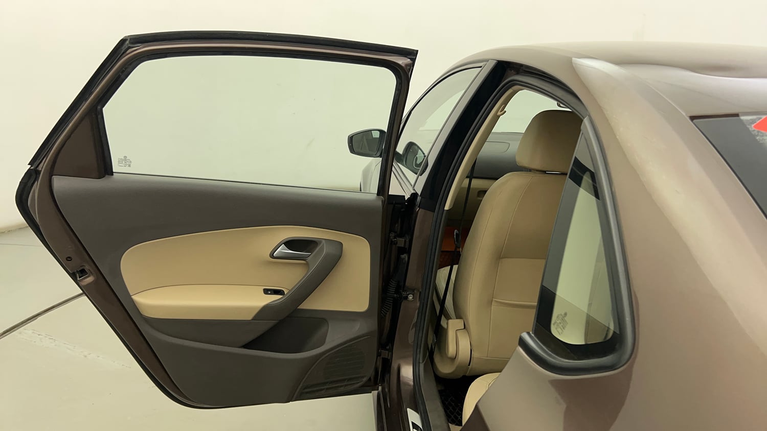 Used 2019 Volkswagen Vento Highline 1.6 (P) Petrol Manual interior LEFT REAR DOOR OPEN VIEW