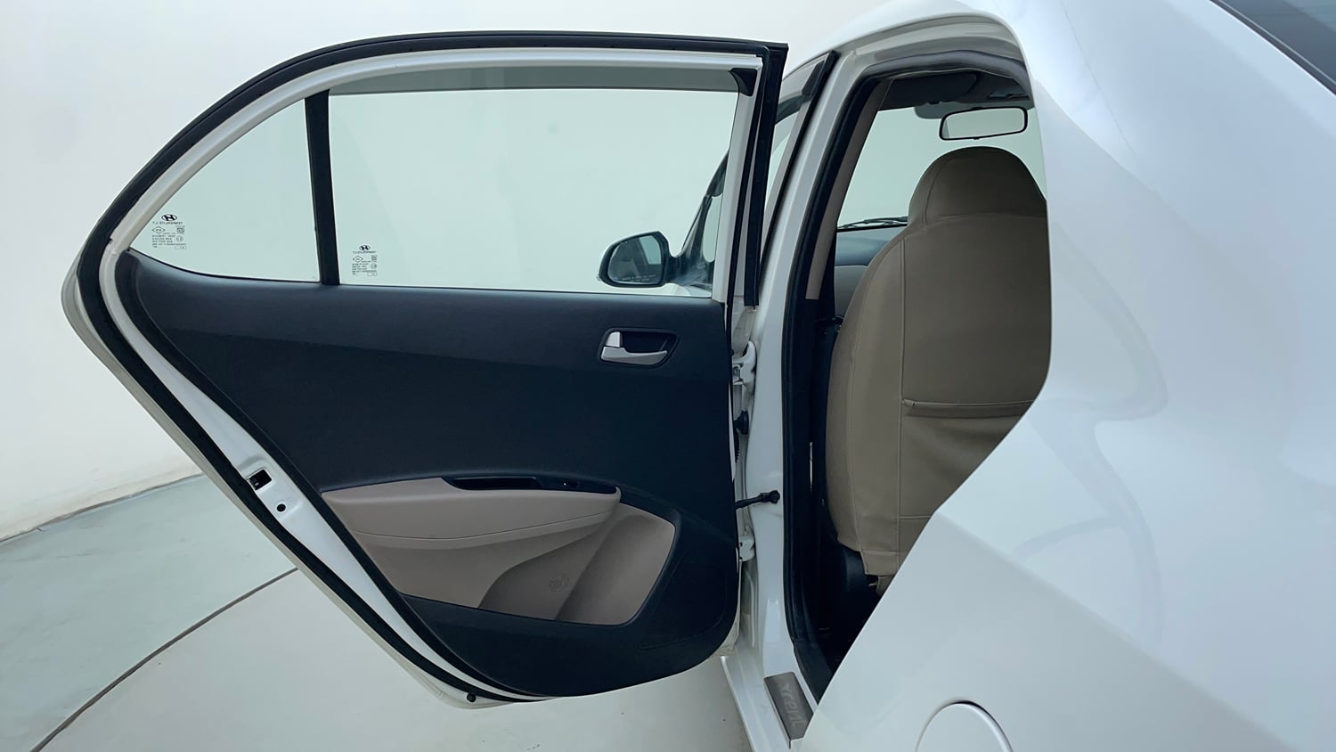 Used 2016 Hyundai Xcent S 1.2 Petrol Manual interior LEFT REAR DOOR OPEN VIEW