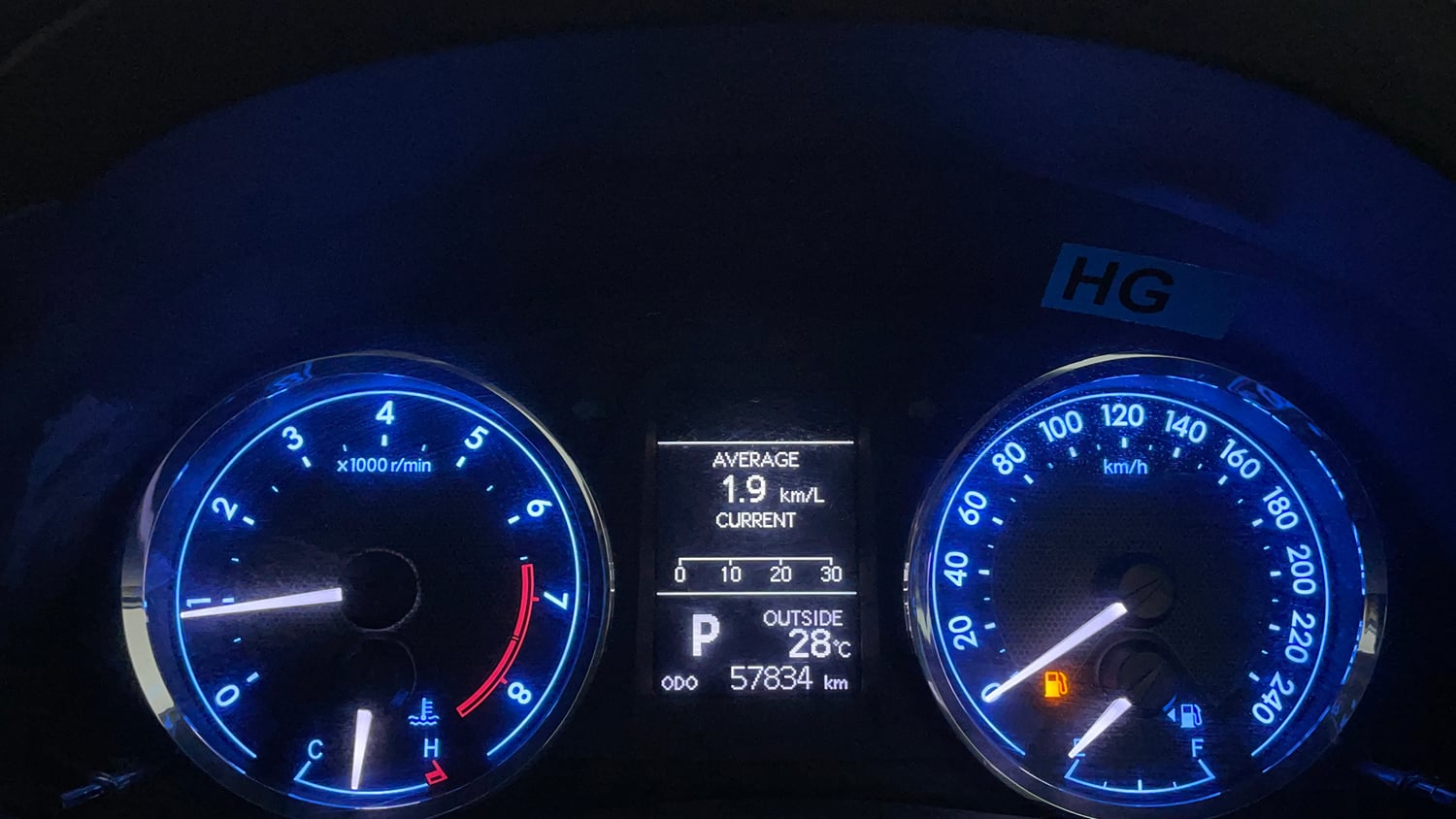Used 2015 Toyota Corolla Altis VL AT Petrol Petrol Automatic interior CLUSTERMETER VIEW