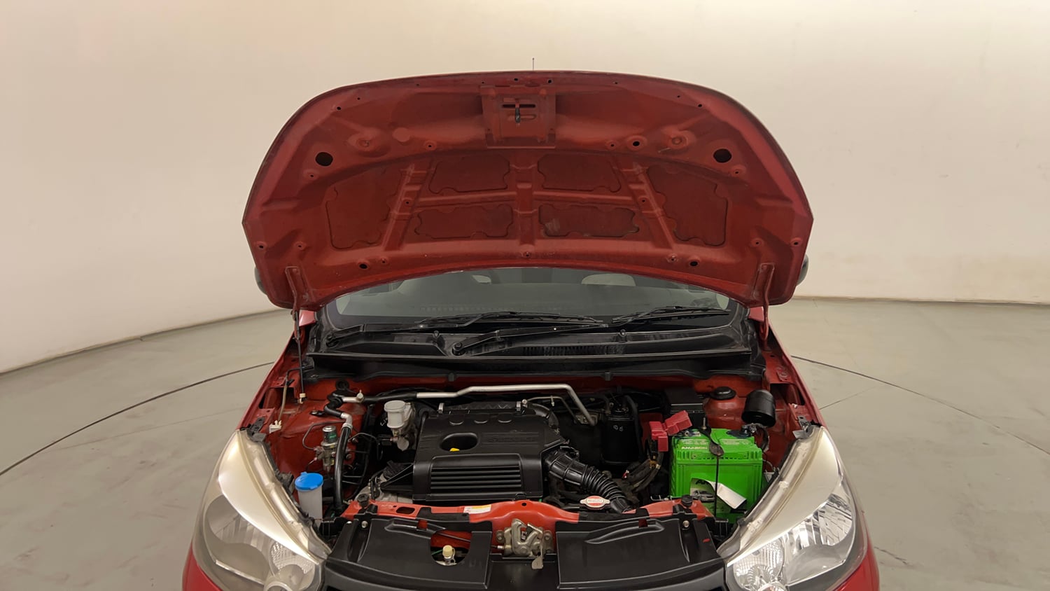 Used 2014 Maruti Suzuki Celerio VXi AMT Petrol Automatic engine ENGINE & BONNET OPEN FRONT VIEW