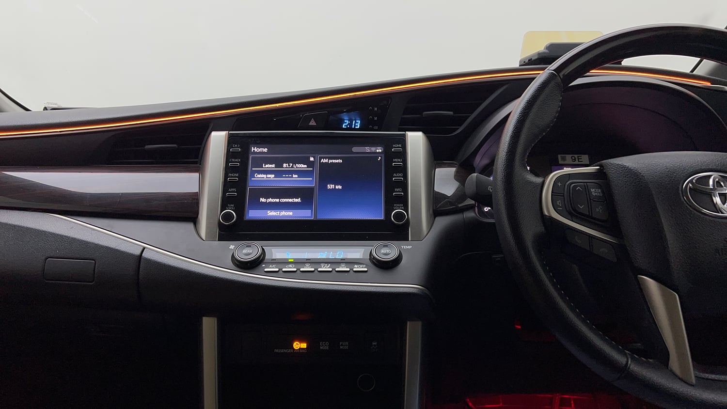 Used 2022 Toyota Innova Crysta VX 2.7 7 STR Petrol Manual interior MUSIC SYSTEM & AC CONTROL VIEW
