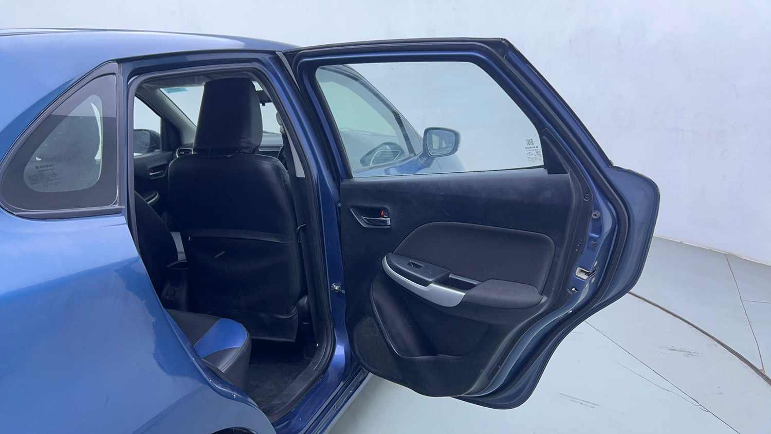 Used 2017 Maruti Suzuki Baleno Delta 1.2 Petrol Manual interior RIGHT REAR DOOR OPEN VIEW