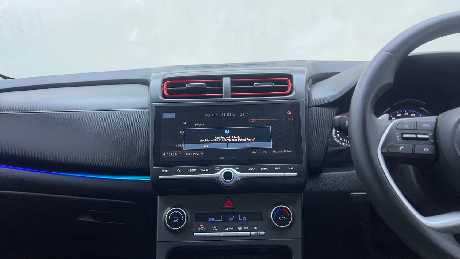 Used 2021 Hyundai Creta SX (O) 1.4 Turbo 7 DCT Petrol Automatic interior MUSIC SYSTEM & AC CONTROL VIEW