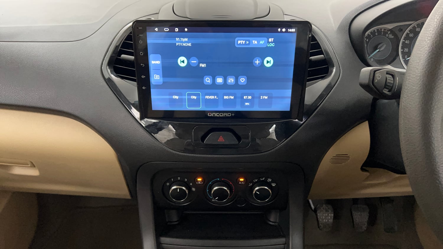 Used 2017 Ford Figo Aspire Trend 1.2 Ti-VCT Petrol Manual interior MUSIC SYSTEM & AC CONTROL VIEW
